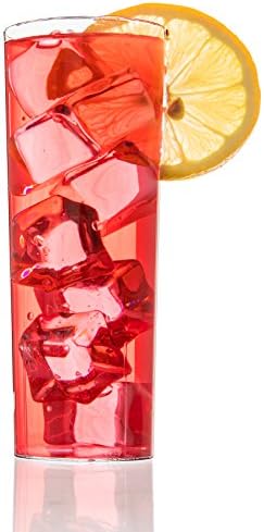 12 copos de bebida alta de plástico rígido, copo de vidro alto de 10 oz de vidro alto Collins Glass de vidro com copos de uísque de