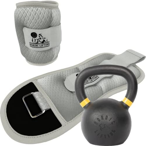 Posos de pulso no tornozelo 1 lb com kettlebell 35 lb