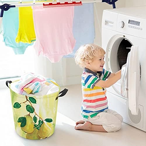 Foduoduo Roupa de lavanderia cesto de pêra cesto com alças cesto dobrável Saco de armazenamento de roupas sujas para quarto, banheiro,