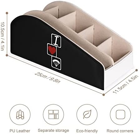 I Love Parachute Remote Control Holder PU Organizer Box com 6 Compartamentos Caixa de Armazenamento para o quarto da