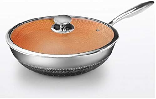 Xwozydr 304 Aço inoxidável wok wok dupla face-lapcomb antiaderente pan de aço inoxidável smokeless panela indução de panela adequada