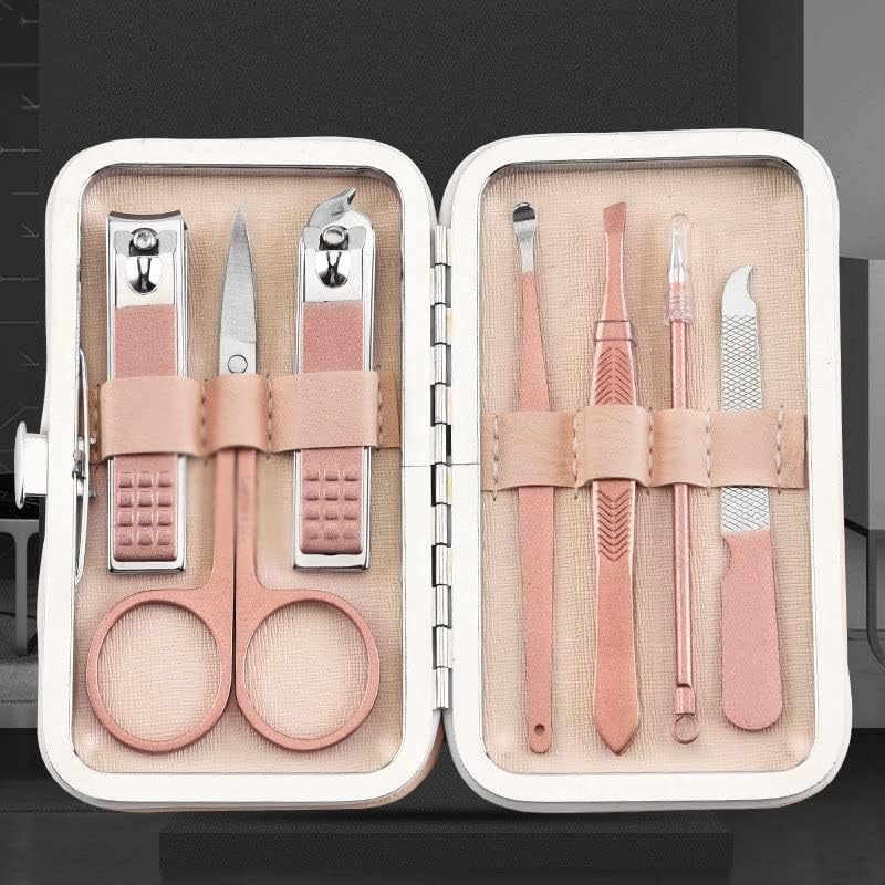 DLOETT 7PCS UNID ALECHERS SET Settable Travel Travel Pedicure Scissor Tweezer Manicure Set Kit Ferramentas de Nail