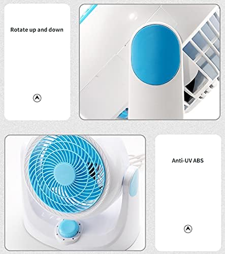 Circulador do ventilador do circulador de ar de Haolong 3 Velocidade de resfriamento Cabeça ajustável 360 ° Fan rotativo Rotativo, branco