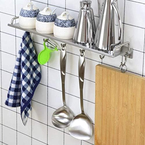 Xjjzs banheiro racks de cozinha com ganchos, prateleiras de tempero, prateleiras de armazenamento multi -funcional