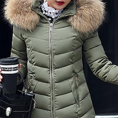 Jaqueta de inverno para mulheres, modelos de moda feminina de comprimento médio fino Casaco de algodão grande casaco de algodão grande