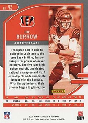 2021 Panini absoluto 42 Joe Burrow Cincinnati Bengals