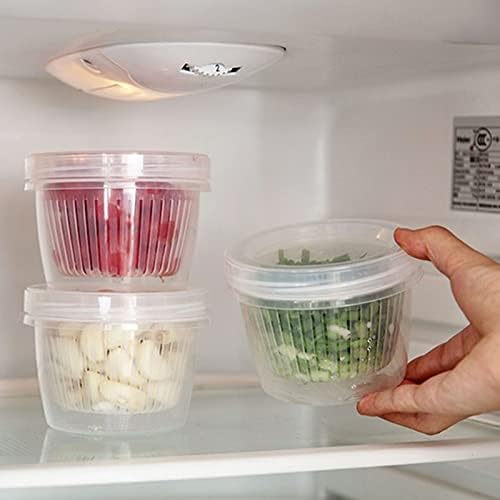 Armazenamento portátil de refrigerador Slnfxc Can Plastic Round Brander Drening Drening Selled Box Crisper Kitchen