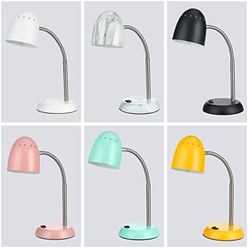 Lâmpada de mesa para os olhos de designs simples em casa e26 parafuso led lâmpada de mesa de metal básica com lâmpada flexível