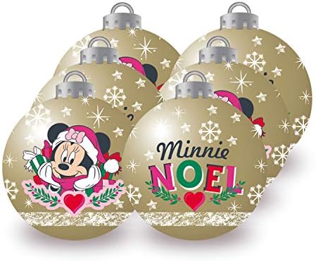 Pacote Arditex WD14011 de 6 bufas de árvore de Natal da Disney-Minnie