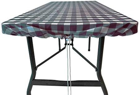 Tocada de Tablestring By TablesNugg | A toalha de mesa ajustável original | Piquenique do dia do vento, churrasco e utilização não autorizada | Melhor do que elastical | Tamanho médio 6 'x 3'