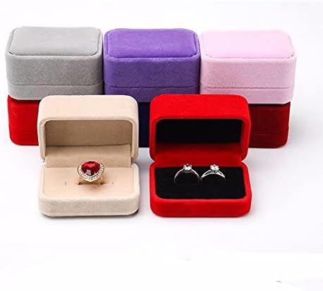 BYCD Brincho Exibição Exibição de viagens Pares de casamento Caso Case quadrado Presente de embalagem da caixa de anel de anel de breol
