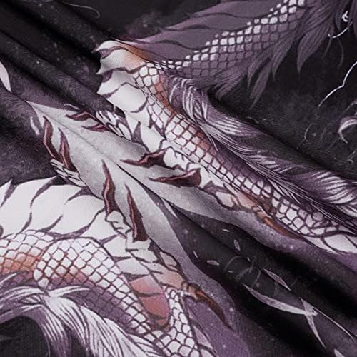 XXBR Japanese Kimono Cardigan para homens, solto aberto com cobertura 3/4 de manga leve ukiyoe dragão imprimir capa casual