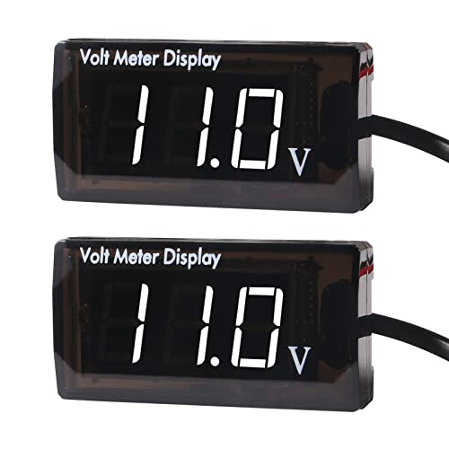 2PCS DC 12V CAR VOLTMETRO DIGITAL DO LED LED DISPACIDADE DC 5-28V TOTAGEM METO DISPLAGA DE TENSÃO DE VOLTA VELIGENTE DO VOLTMETRO