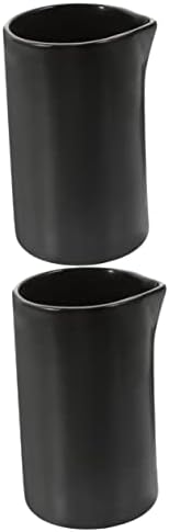 Cabilock 2pcs leite jarro de leite copo de leite cafeteira cafeteira cafeteira chaleira cerâmica salada molho de molho de xarope jar jar gong fu jarro de chá pequeno cremilador jarro de cozinha xícara de estilo simples mini mini mini mini