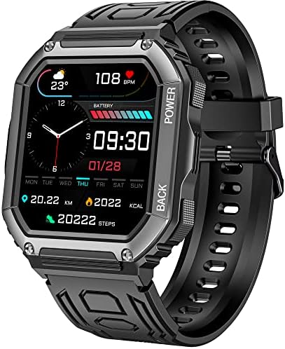 Yowow Bit Outdoor Military Fitness Smart Watch com Bluetooth Call AI Voice Atividade Rastreador 1.81 HD Screen aumentada para a pressão