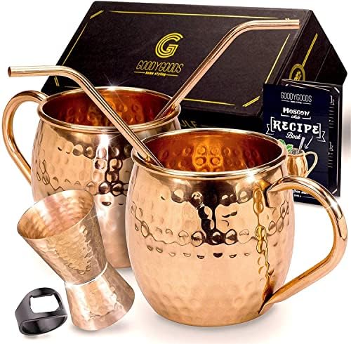 G Goodygoods Moscow Mule Copper Canecas: Faça qualquer bebida muito melhor! de cobre sólido puro e seu conjunto de
