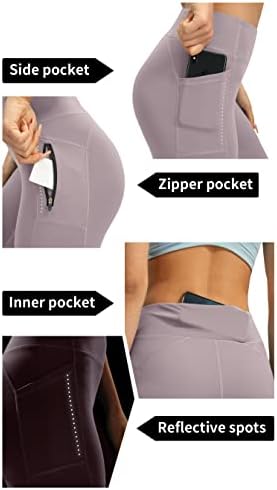 AFITNE Feminino de Yoga Shorts com bolsos com zíper High Wistomy Tummy Control Athletic Shorts Executando shorts