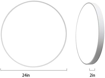 Luminárias de teto LED redondos-luz do teto de monte LED de 24 polegadas, 48W, 2880lm, diminuição 2800-6800K, 80-90RA+, Lista de ETL, Localização úmida, lâmpada de painel Superfície de montagem