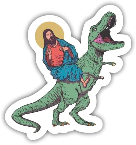 Vulgrco Louvore Jesus Javregando Dinosaur Trex Animal ENGRADOR ENGRADE VINIL Decalque resistente à UV à prova d'água