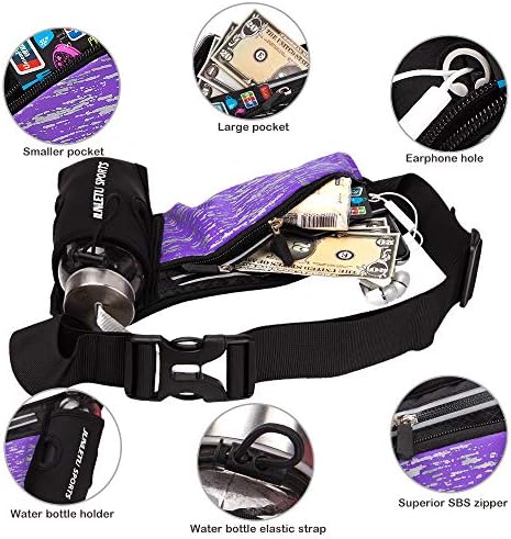 Cinturão de corrida com hidratação de hidratação de garrafas de água para homens Mulheres refletidas Fanny Pack Praço