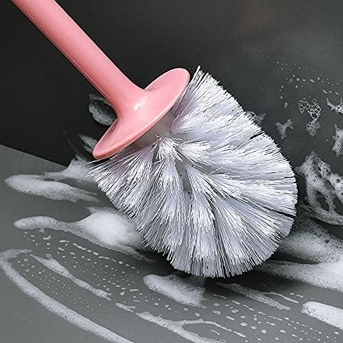 Pincel de escova de vaso sanitário amabeamts conjunto de escovas de vaso sanitário criativo, sem parede de ângulo morto pendurar