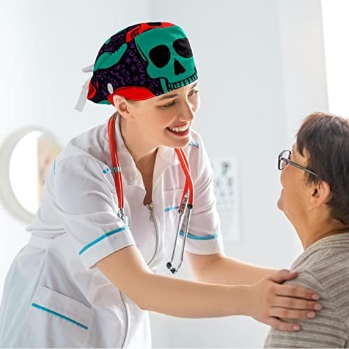 Natal Red Bege Plaid Working Hat Cap com botões e cabelo arco -arco para enfermeiro e médico