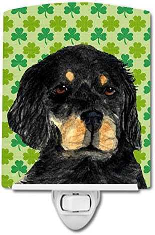 Tesouros de Caroline SS4446CNL Gordon Setter St. Patrick's Day Shamrock Retrato Cerâmica Night Light, Compact, Ul certificada,