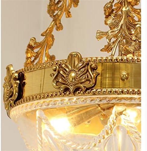 YGQZM Lâmpada européia de teto de cobre Meio teto D42cm Lâmpada de teto de ouro quarto da sala de jantar da sala de