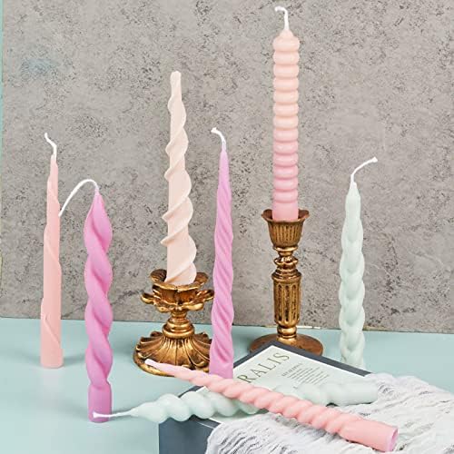 8 Pack Spiral Candle Mold Candle Mold Cilindro Cilindro de vela Resina fundindo molde Fazendo moldes molde de silicone para