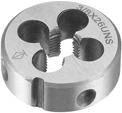 Uxcell Round Threading Dies 3/8 -26 UNS, Ferramenta de liga Ferramenta de aço Máquina de reparo de manual Ferramenta de mão