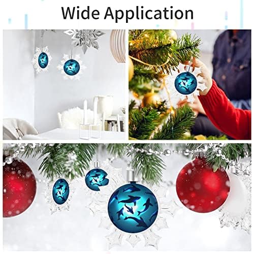 Subarques subaquáticos Árvore de natal Tree Snowflake Charms Snowflake Ornamentos pendurados decorações de floco de neve com cabos para