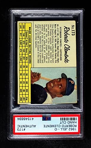 1962 Jello 173 Roberto Clemente Pittsburgh Pirates PSA PSA -1,00 Piratas