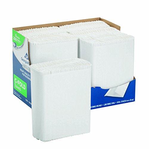 Toalhas de papel C-dobradas premium de 1 dobra da série Georgia-Pacífico por GP Pro, White, 2112014, 200 toalhas por pacote,