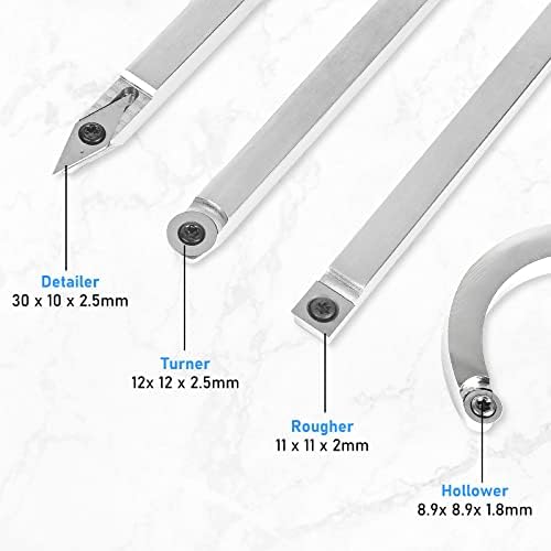 Conjunto de ferramentas de torneamento de madeira com ponta de carboneto + 12pcs Inserção de carboneto Conjunto de cortadores