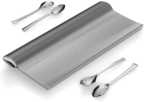 Mini colheres para sobremesas - pacote a granel de 500 mini colheres de sobremesa de prata - colheres de aperitivo de plástico de 4,5 polegadas descartáveis ​​- Spoons de prata em miniatura - BPA Free - Safe de alimentos