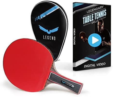 Tênis de mesa de legenda Paddle | Com vídeo de treinamento, estojo de raquete | Blade de 7 camadas, esponja de 2,0 mm, competição