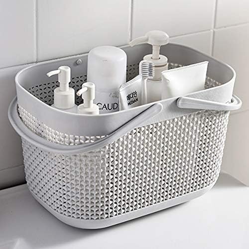 Feoowv Plástico Banheiro de armazenamento com alça, para armazenar lavagem corporal do banheiro, shampoo, condicionador, loção