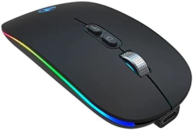 HXSJ M103FGS MOUSE MULHO MODO 2,4 GHz Bluetooth5.1 Ajustável 800-1600dpi Botão silencioso Rainbow LED LED LED CHAMPES