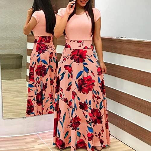 Vestidos fqzwong para mulheres 2023 Party Festy Sexy Prom Maxi Dress Plus Size Casual Férias Casual Boho Long Sundresses Roupas estéticas