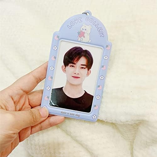 KPOP Idol PhotoCards Case Cute Keychain Titular Mini Mangas de armazenamento de fotos