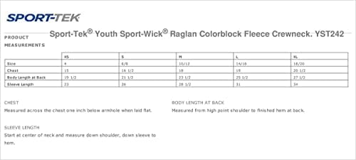 Sport -Tek Wick Sport -Wick Raglan Colorblock Fleece Crewneck -True Royal --M