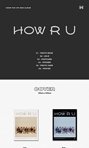 Haww como R U 1st Mini Álbum CD+POB+Photobook+Postcard+Fotocard+Adesivo+Rastreamento Como você está)