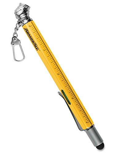 Armadura em toda a ferramenta de 6 em 1 de pneu, 6 polegadas, amarelo, caneta, nível, régua, ferramenta, cabeça plana, chave