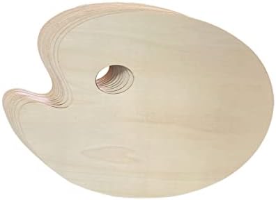 Paleta de madeira inacabada de 12 pacote 12 x 9 polegadas de madeira de pintura oval de madeira para artesanato