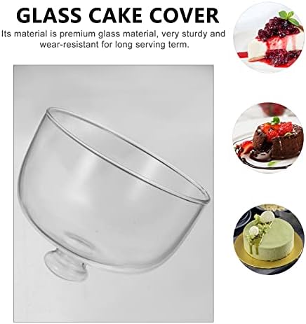 Tampa de cúpula de bolo redondo de vidro, prato de servir de bolo redondo transparente para assar a exibição de sobremesa de bolo de assadeira