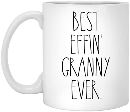 BoomBear CGSHCGBX4W -11oz Granny - Melhor Effin Granny Ever Coffee Cavent - Granny Rae Dunn Style - Rae Dunn inspirado - Caneca do Dia das Mães - Aniversário - Feliz Natal - Coffeea de Coffee