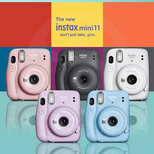 Fujifilm Instax Mini 11 Câmera de filme instantânea + Fujifilm Instax Mini Twin Film, Câmera de transporte de câmera, pulseira