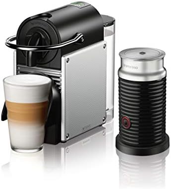 Nespresso Pixie Coffee and Espresso Machine por De'longhi com Frother de leite, alumínio, 34 onças