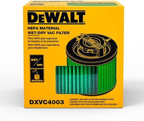 Filtro de cartucho hepa dewalt dxvc4003, ajuste para pó de pó de 4 galões de molhado/seco, compatível com Dewalt dxv04t, dxv05p, dxv05s, dxv08s, dxv06g aprodutos úmidos/secos