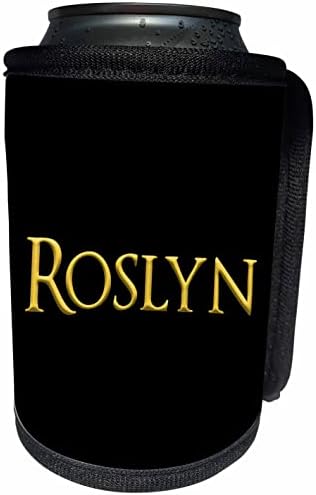 3drose Roslyn Nome da garota popular nos EUA. Amarelo em preto. - LAPA BRANCHA RECERLER WRAP